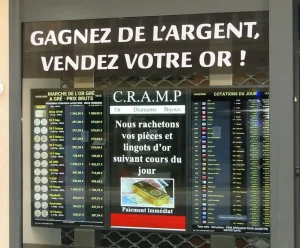 vitrine d'une agence de change